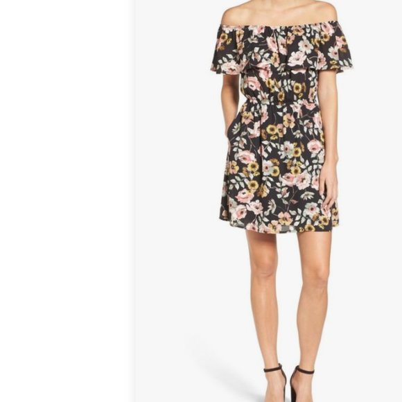 cupcakes & cashmere Dresses & Skirts - Cupcakes & Cashmere Ruffle Off Shoulder Mini Dress